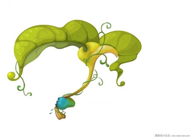Flash矢量插图教程：绘制绿色的小龙与花的插画场景