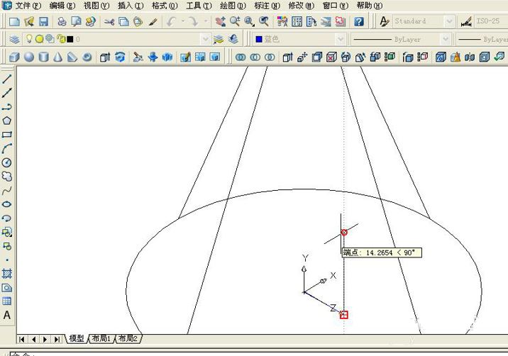 CAD中快速剖切圆锥体的方法
