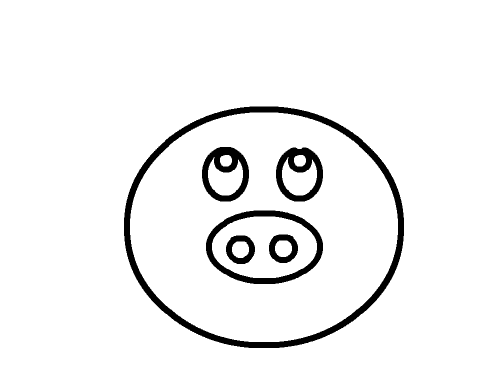 flash怎么画简笔画效果的猪头? flash猪头的画法