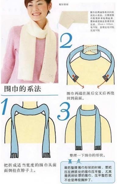 常见的围巾流行系法有哪些？常见的围巾系法图解