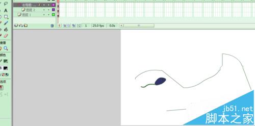 FLASH怎么制作一个小蝌蚪自由游泳的动画?