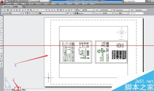 CAD2014怎么查看图纸打印效果？CAD模型空间与图纸空间切换介绍