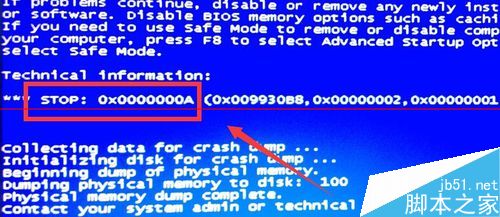 电脑开机蓝屏显示代码0X000000A怎么办？