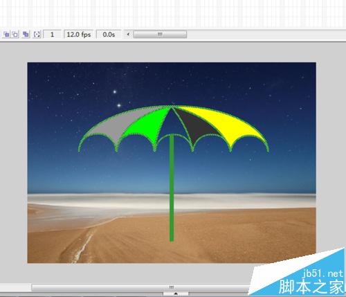 flash怎么制作沙滩上的雨伞?