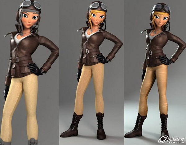 3DSMAX制作可爱漂亮的卡通女飞行员角色