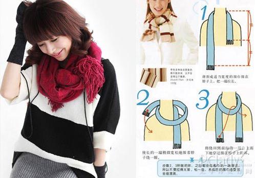 围巾怎么系好看？韩国最流行围巾系法图解