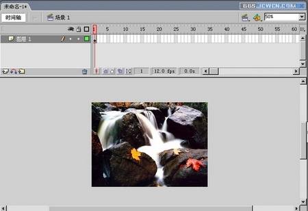 Flash8实例教程：打造有流动水的瀑布动画效果