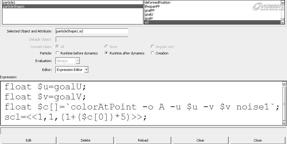 MAYA粒子替换功能和Mel命令colorAtPoint教程