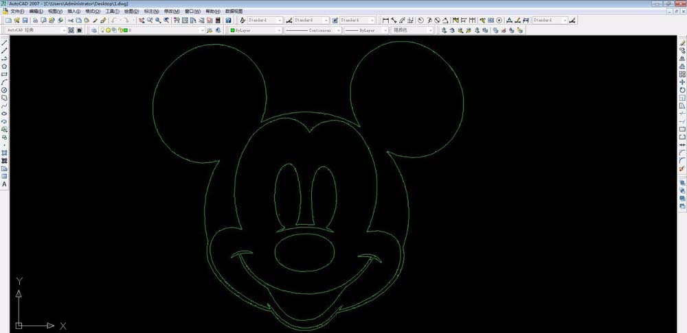 CAD怎么画米老鼠? cad画米老鼠线条的教程