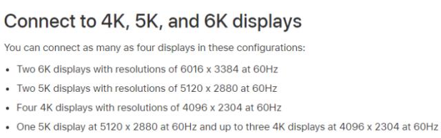 新款MacBook Pro 16英寸可以同时外接多少个显示器?
