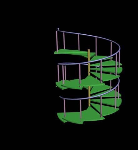 3dsmax怎么设计带扶手的旋转楼梯?