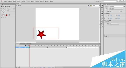 flash怎么制作不断变换位置大小的五角星动画?