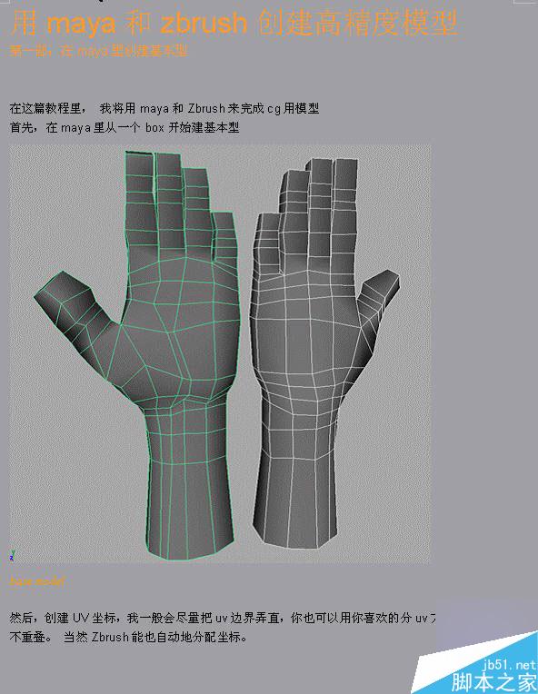 Maya结合Zbrush打造逼真效果的高精度手掌模型