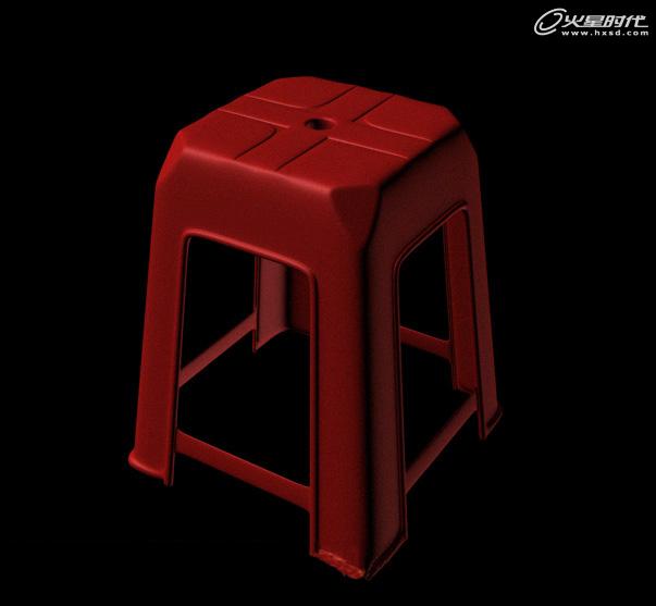 3DSMAX制作红色塑料凳子建模