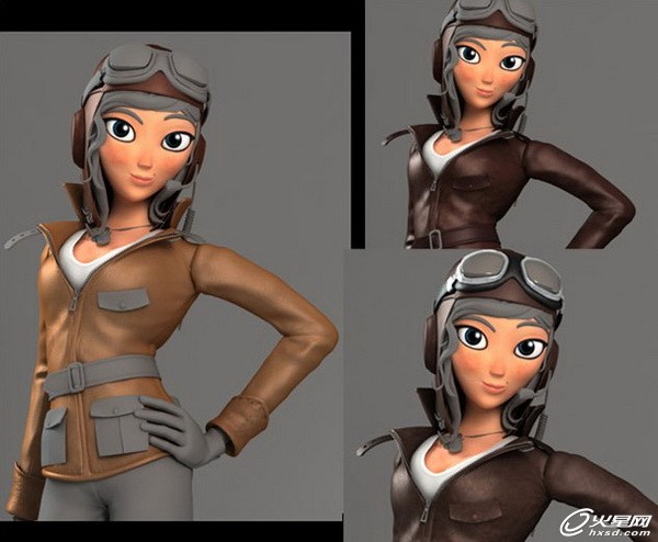 3DSMAX制作可爱漂亮的卡通女飞行员角色