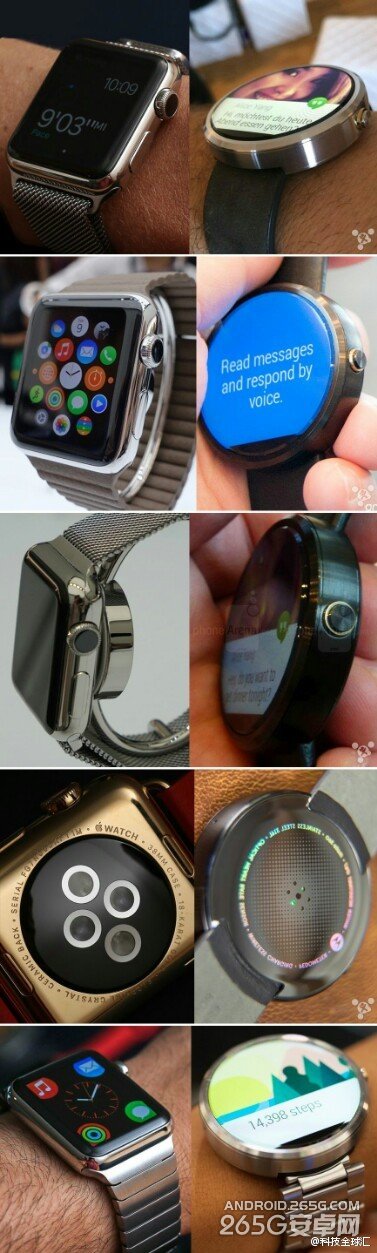你喜欢哪一款?Apple Watch和Moto 360的对比组图