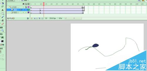 FLASH怎么制作一个小蝌蚪自由游泳的动画?