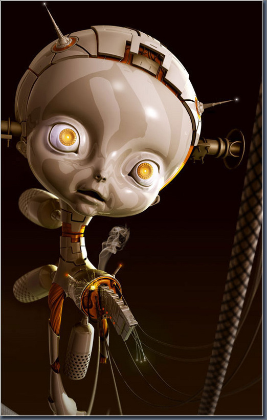 3DS Max制作可爱的大眼睛的机器娃娃