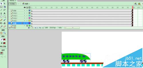 flash怎么绘制和谐号火车从火车道开过的动画?