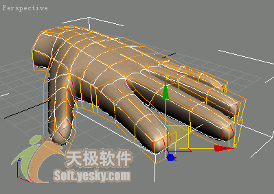 3Ds max多边形建模实例：人手的模型