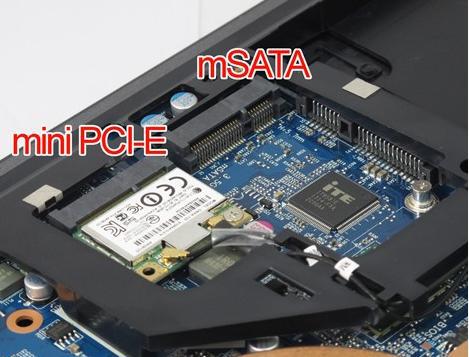 笔记本mSATA接口和mini PCI-E接口之间的区别解析图