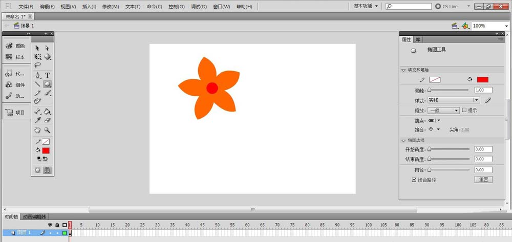 flash怎么画花朵? flash快速绘制花朵的两种方法