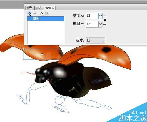 用flash绘制一只飞起来的立体小瓢虫
