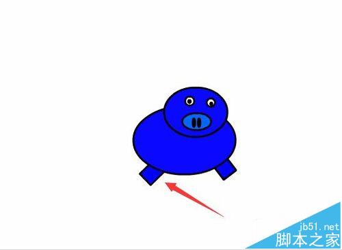 flash怎么绘制宝蓝色的卡通小猪?
