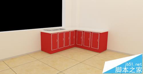 3DSMax怎么制作一组红色的橱柜?