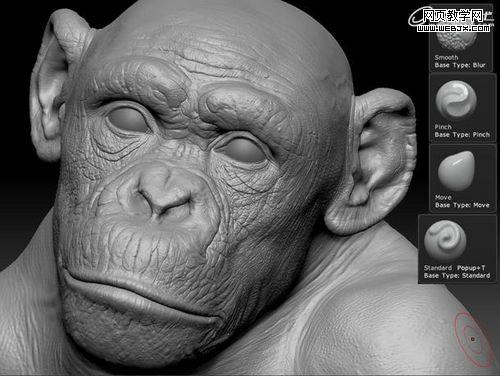 3Ds Max制作逼真的黑猩猩的雕刻模型教程