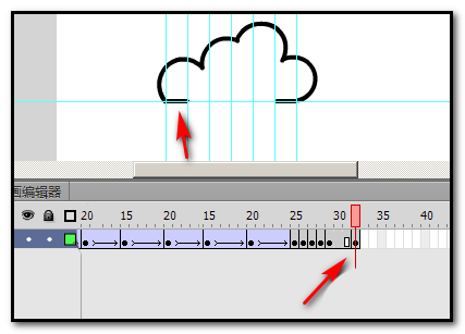 flash怎么制作一个动态的云朵动画?