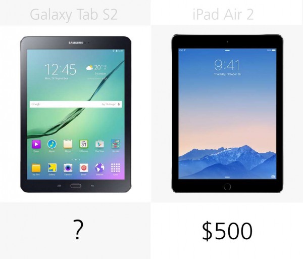 三星Galaxy Tab S2和iPad Air 2详细参数对比