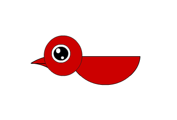 flash怎么画一只红色的小鸟? flash画小鸟的教程