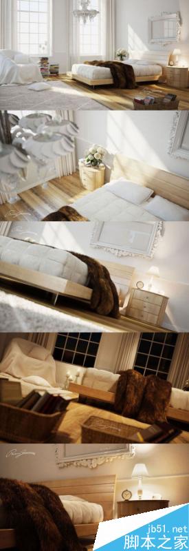 3ds Max打造清新风格的白色卧室