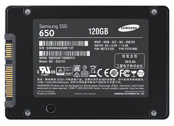 三星650 SSD固态硬盘发布 120G价格创历史新低