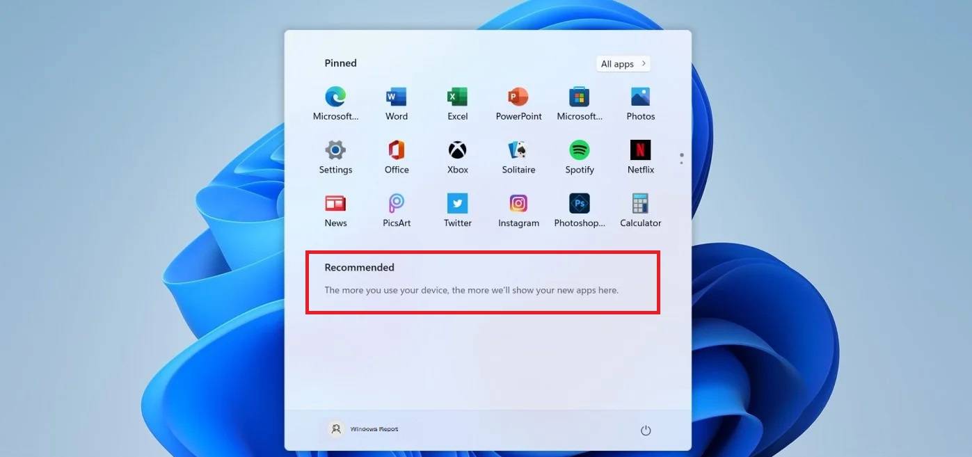 Windows11怎么删除开始菜单中的推荐文件部分?