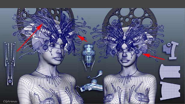 maya打造一个拥有特殊头盔的科幻女性肖像教程