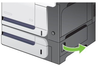 HP Color CM3530 MFP打印机右下挡盖卡纸怎么取出?