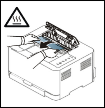 三星C410W激光打印机怎么清除机器内部卡纸?