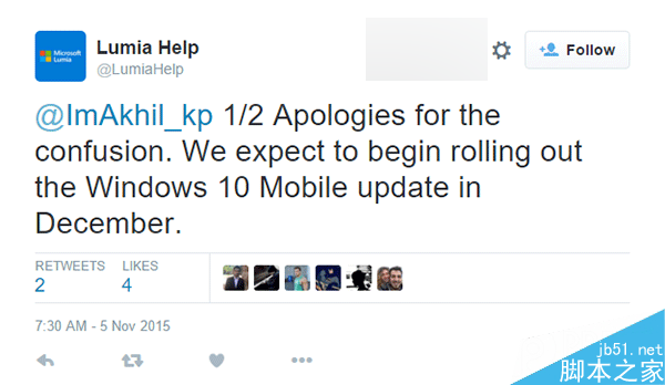 Win10 Mobile正式版将在12月份开始推送:将覆盖更多其他设备
