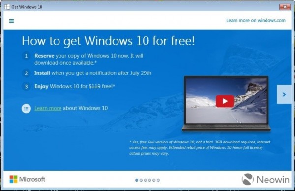 微软首次透露Windows 10国际定价 最低109.99美元