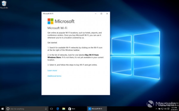 Windows 10 10158预览版新增Microsoft WiFi新应用